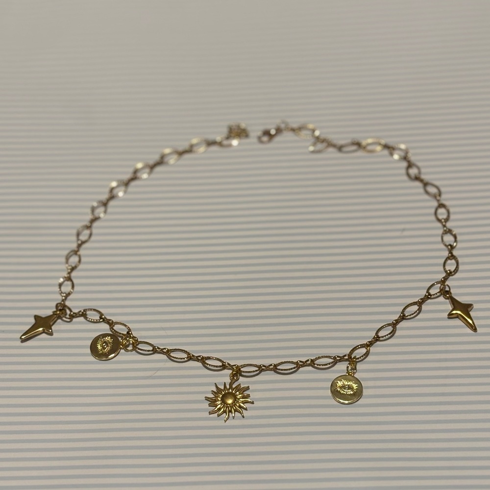 Gold Tone Charm Necklace No. 3